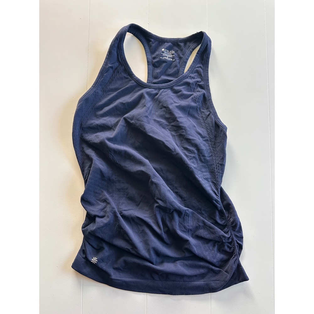 Athleta Momentum Tank Top Navy Blue Seamless Racerback Running Shirt S 150988062
